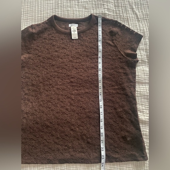 NWT Aerie Lace Vintage Short Sleeve Brown Top On Trend SZ L & XL Avail - Picture 11 of 11